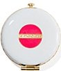 Jay Strongwater Monroe Lip Double-Sided Round Compact Mirror, Color:Electric Pink/White - Image 2