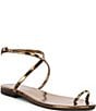 Color:Bronze - Image 1 - Atlantica Leather Ankle Wrap Sandals