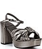 Jeffrey Campbell Dalida Metallic Leather Block Heel Platform Sandals - Image 1