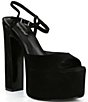 Jeffrey Campbell Ever Last Suede Ultra High Platform Block Heel Sandals - Image 1