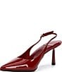 Color:Cherry Red Patent - Image 4 - Gambol Patent Leather Slingback Pumps
