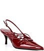 Color:Cherry Red Patent - Image 1 - Lash Patent Leather Strappy Slingback Pumps