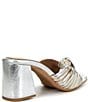 Color:Silver Gold - Image 2 - Melonger Metallic Leather Knot Mule Sandals