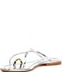 Color:Silver Gold - Image 4 - Pacifico Leather Toe Loop Flat Sandals