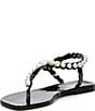 Color:Black Shiny - Image 4 - Pearlesque Flat Pearl Thong Sandals