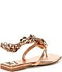 Color:Rose Gold - Image 2 - Ring On It Embellished Chain Thong Sandals