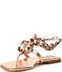 Color:Rose Gold - Image 4 - Ring On It Embellished Chain Thong Sandals