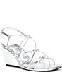 Jeffrey Campbell Socialz Metallic Leather Strappy Wedge Sandals - Image 1