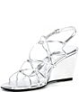 Jeffrey Campbell Socialz Metallic Leather Strappy Wedge Sandals - Image 4