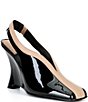 Jeffrey Campbell Straits Patent Leather Color Block Slingback Wedge Pumps - Image 1