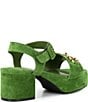 Color:Green Suede Gold - Image 2 - Timeless Suede Horse Bit Platform Sandals