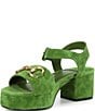 Color:Green Suede Gold - Image 4 - Timeless Suede Horse Bit Platform Sandals