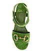 Color:Green Suede Gold - Image 5 - Timeless Suede Horse Bit Platform Sandals