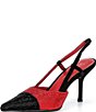Jeffrey Campbell Vivid-J Rhinestone Pointed Cap Toe Slingback Pumps - Image 4