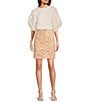 Color:Blush Floral - Image 3 - Floral Printed Pencil Skirt