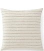 Jennifer Adams Ridge Woven Textured Stripe Decorative Square Pillow - Image 1