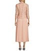 Jessica Howard 3/4 Sleeve Scoop Neck Soutache Mesh 2-Piece Jacket Dress, Color:Blush - Image 2