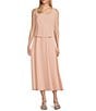 Jessica Howard 3/4 Sleeve Scoop Neck Soutache Mesh 2-Piece Jacket Dress, Color:Blush - Image 3