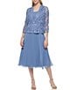 Jessica Howard 3/4 Sleeve Scoop Neck Soutache Mesh 2-Piece Jacket Dress, Color:Lake - Image 1
