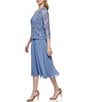 Jessica Howard 3/4 Sleeve Scoop Neck Soutache Mesh 2-Piece Jacket Dress, Color:Lake - Image 3