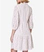 Color:Ivory Beige - Image 2 - 3/4 Sleeve Ruffle V-Neck Tiered Skirt Lace Dress