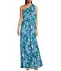 Jessica Howard One Shoulder Floral Print Dress, Color:Pearl Gray White - Image 1