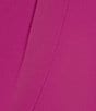 Color:Fuchsia - Image 4 - Petite Size 3/4 Dolman Sleeve Boat Neck Drape Front Tie Waist Blouson Dress