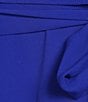 Color:Cobalt - Image 3 - Petite Size Split Sleeveless High-Low Belted Popover Dress