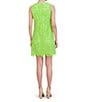 Color:Citron - Image 2 - Petite Size Sleeveless Crew Neck Lace Dress