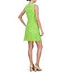 Color:Citron - Image 4 - Petite Size Sleeveless Crew Neck Lace Dress
