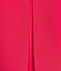 Color:Cherry - Image 3 - Petite Size Sleeveless Surplice V-Neck Chiffon Pleated Blouson Faux Wrap Dress
