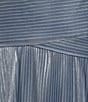 Jessica Howard Petite Size Sleeveless V-Neck Pleated Metallic Knit Gown, Color:Sky - Image 3