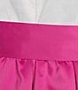 Jessica Howard Plus Size 3/4 Cuff Sleeve Collared V-Neck Tie Sash Ball Gown, Color:Fuchsia White - Image 3