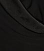 Color:Black - Image 3 - Plus Size 3/4 Mesh Sleeve Shawl Collar Neck Side Tuck Knit Jersey Sheath Dress