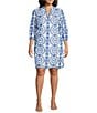 Jessica Howard Plus Size Embroidered Shift Dress, Color:Royal - Image 1