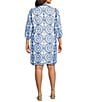 Jessica Howard Plus Size Embroidered Shift Dress, Color:Royal - Image 2