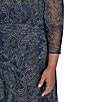 Jessica Howard Plus Size Floral Mesh Ruched Waist Midi Dress, Color:Navy Multi - Image 4