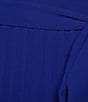 Color:Cobalt - Image 3 - Plus Size Sleeveless Crew Neck Tie Waist Pleated Midi Dress