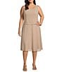 Jessica Howard Plus Size Soutache Chiffon Crew Neck 3/4 Sleeve Embellished Fit & Flare 2-Piece Jacket Dress, Color:Toffee - Image 3