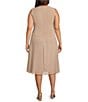 Jessica Howard Plus Size Soutache Chiffon Crew Neck 3/4 Sleeve Embellished Fit & Flare 2-Piece Jacket Dress, Color:Toffee - Image 4