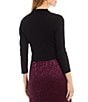 Jessica Howard Scallop Rib Trim 3/4 Sleeve Open Front Bolero Shrug, Color:Black - Image 2