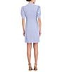 Color:Periwinkle - Image 2 - Scuba Crepe Short Sleeve V-Neck Princess Seam A-Line Dress