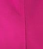 Color:Pink - Image 3 - Scuba Crepe Short Sleeve V-Neck Sheath Dress
