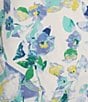 Color:Ivory/Blue - Image 3 - Scuba Short Puff Sleeve Boat Neck Floral Sheath Dress