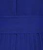 Color:Cobalt - Image 3 - Sleeveless Crew Neck Tie Waist Pleated Midi Dress