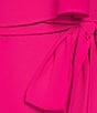 Color:Fuchsia - Image 3 - Split Sleeve Tie Waist Round Neck High-Low Popover Dress