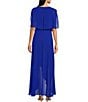 Color:Cobalt - Image 2 - Split Sleeve Tie Waist Round Neck High-Low Popover Dress