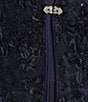 Color:Navy - Image 5 - Soutache Mesh Scoop Neck 3/4 Sleeve 2-Piece Jacket Dress