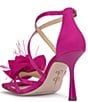 Color:Bright Pink - Image 4 - Allore Flower Feather Dress Sandals
