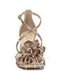 Color:Champagne - Image 6 - Allore2 Rhinestone Flower Strappy Dress Sandals